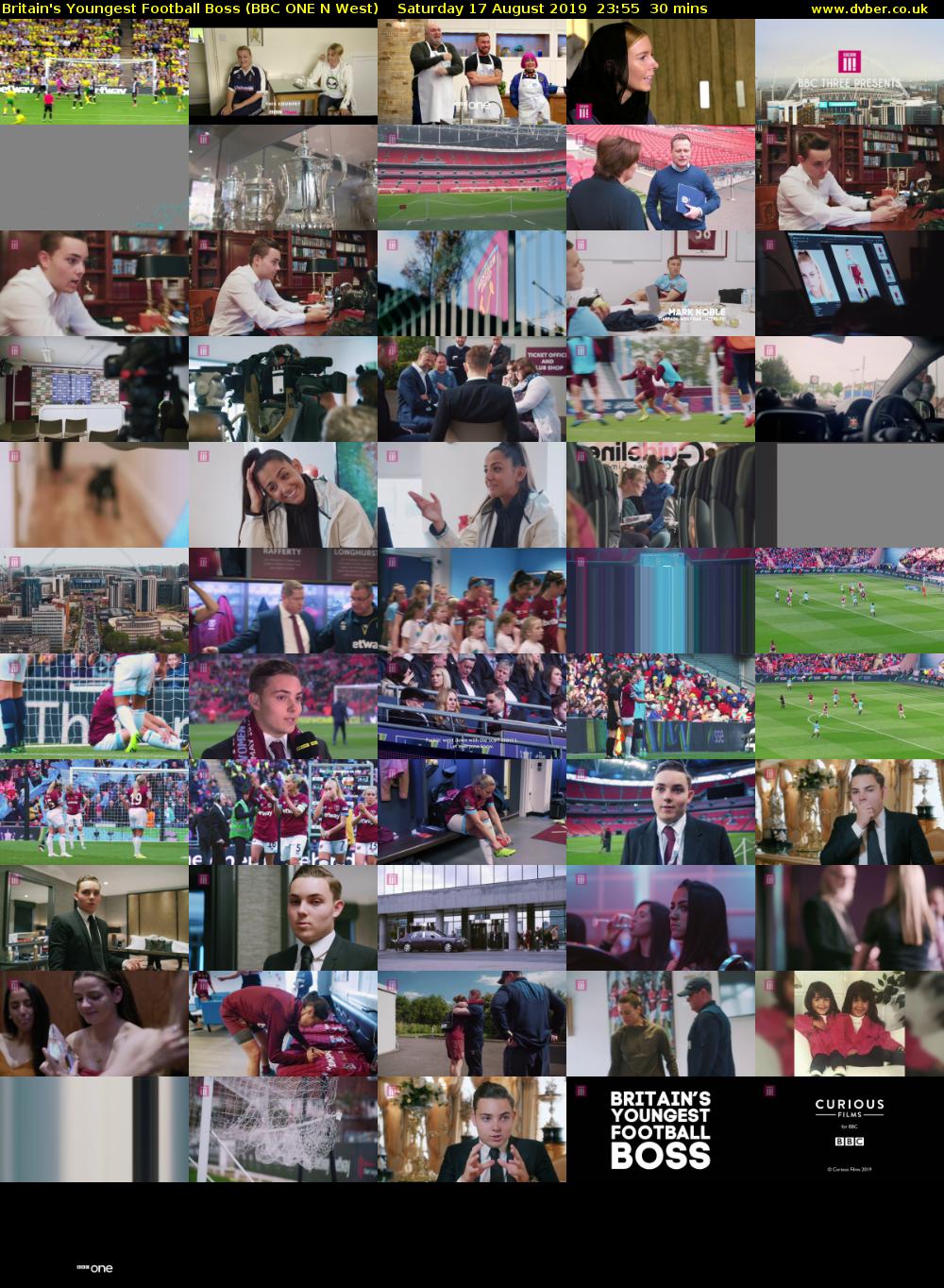 Britain's Youngest Football Boss (BBC ONE N West) Saturday 17 August 2019 23:55 - 00:25