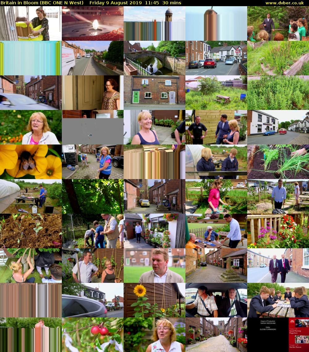 Britain in Bloom (BBC ONE N West) Friday 9 August 2019 11:45 - 12:15
