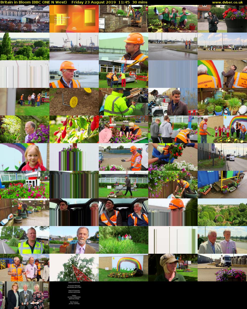 Britain in Bloom (BBC ONE N West) Friday 23 August 2019 11:45 - 12:15