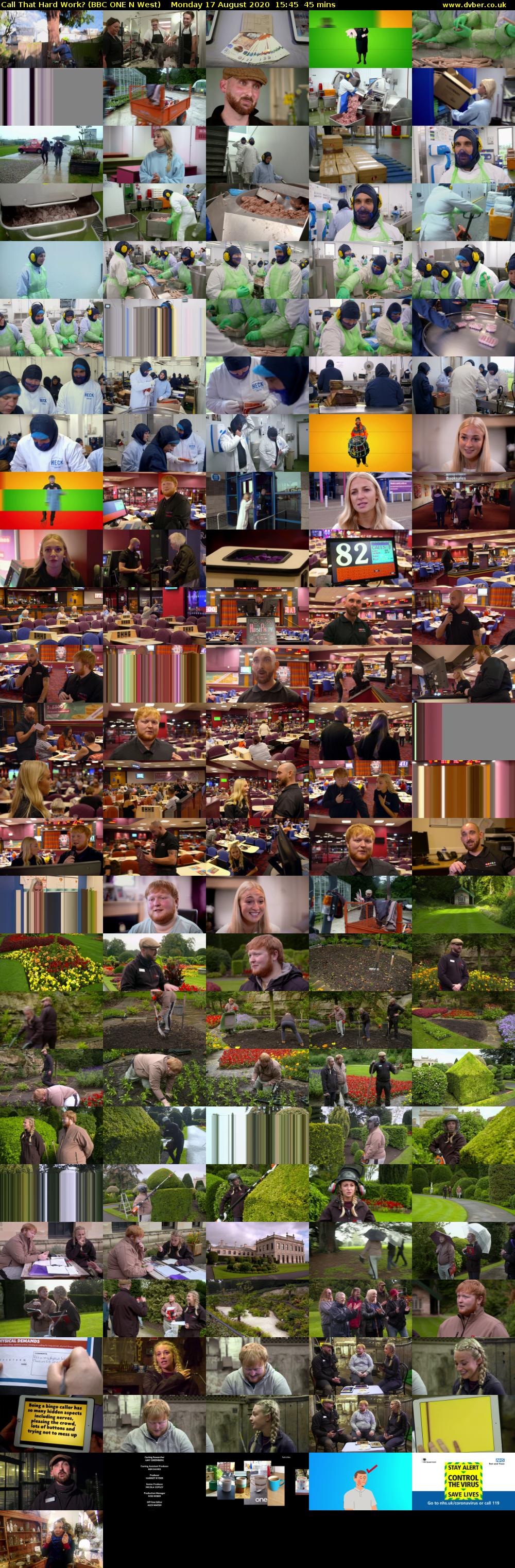 Call That Hard Work? (BBC ONE N West) Monday 17 August 2020 15:45 - 16:30