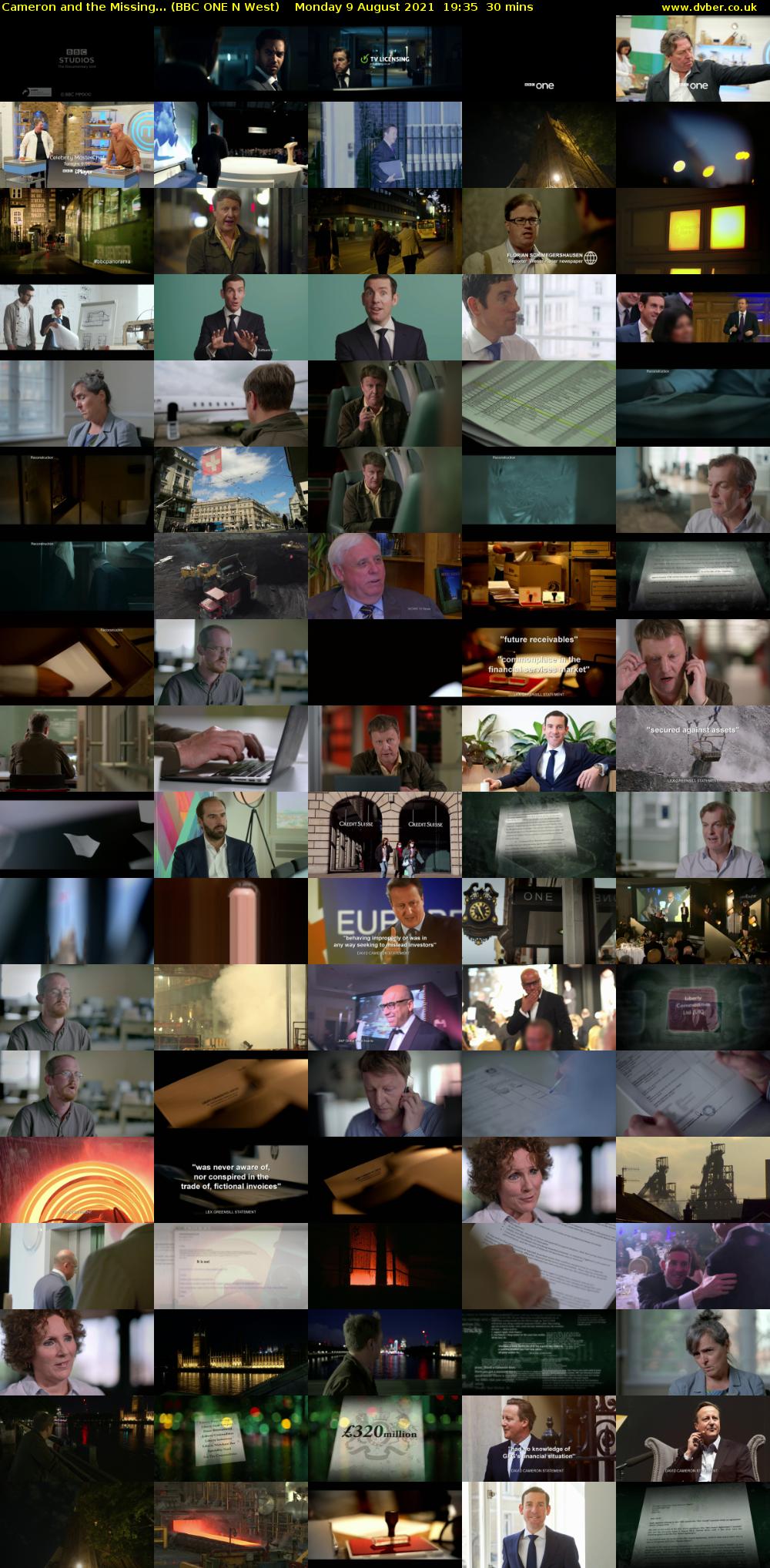 Cameron and the Missing... (BBC ONE N West) Monday 9 August 2021 19:35 - 20:05