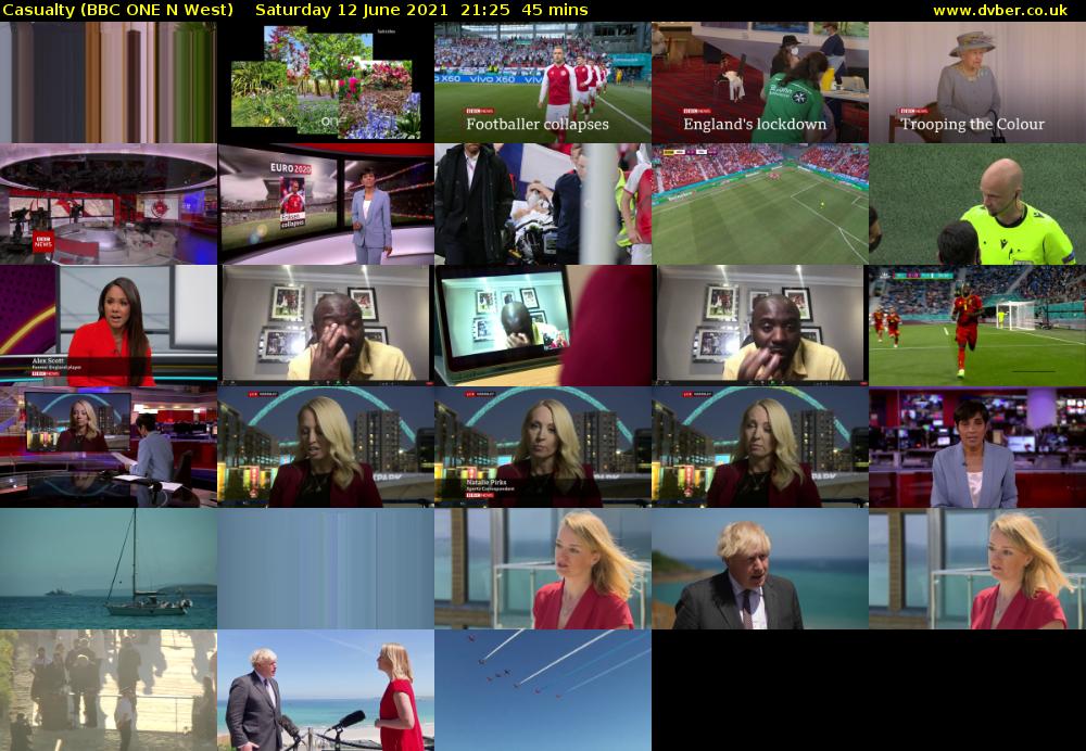 Casualty (BBC ONE N West) Saturday 12 June 2021 21:25 - 22:10