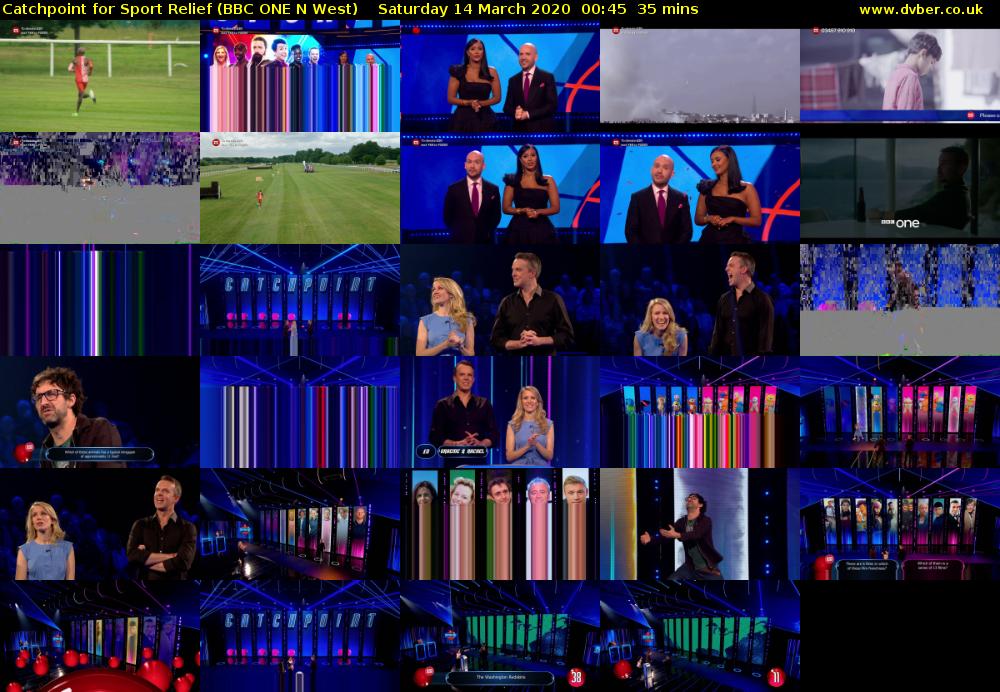 Catchpoint for Sport Relief (BBC ONE N West) Saturday 14 March 2020 00:45 - 01:20