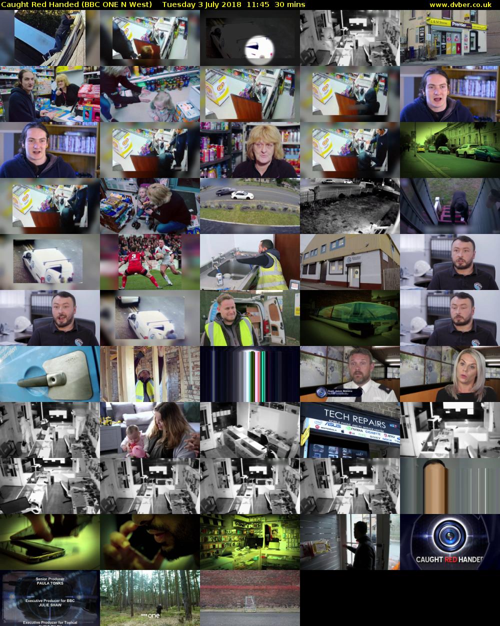 Caught Red Handed (BBC ONE N West) Tuesday 3 July 2018 11:45 - 12:15