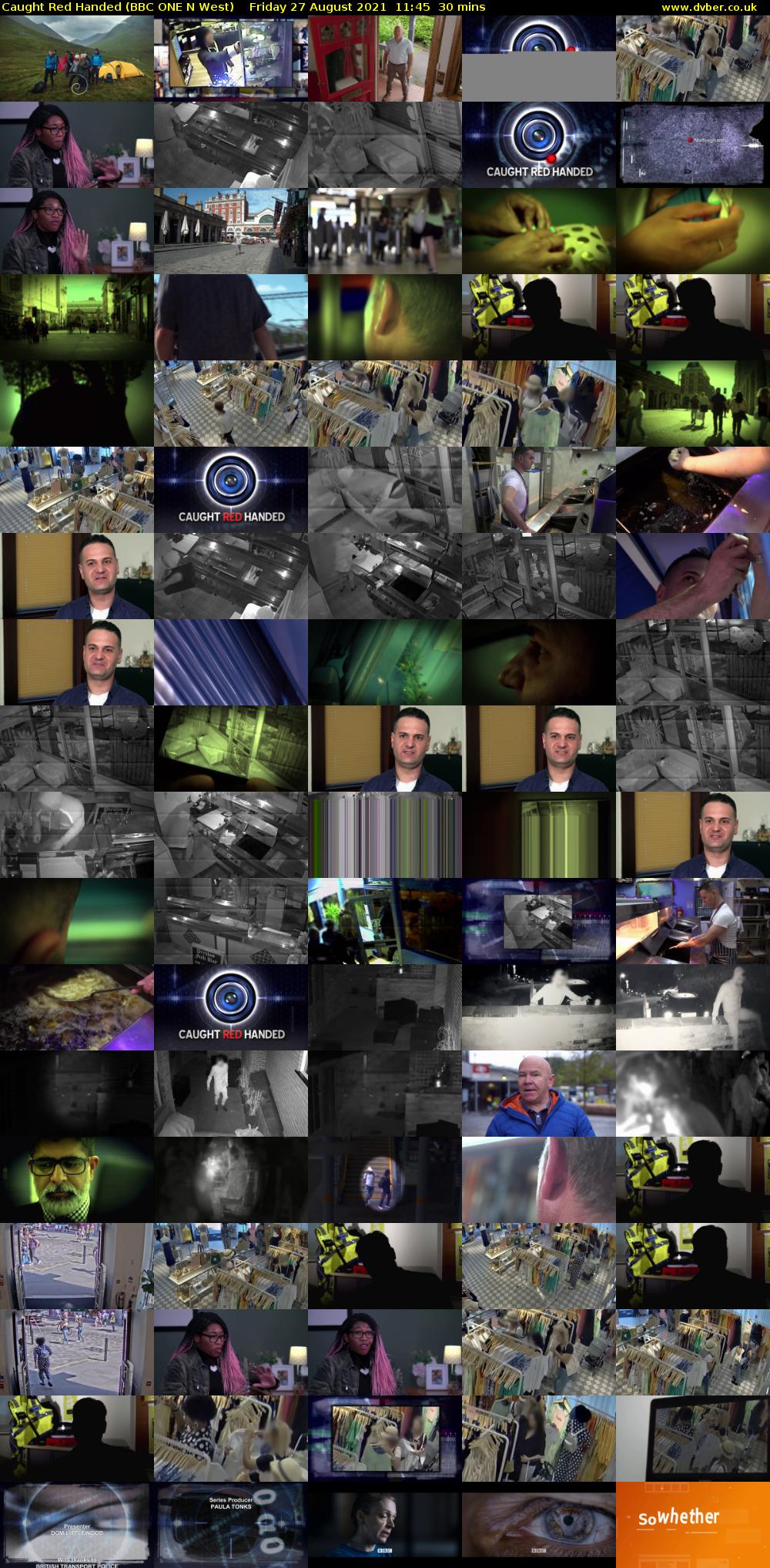 Caught Red Handed (BBC ONE N West) Friday 27 August 2021 11:45 - 12:15