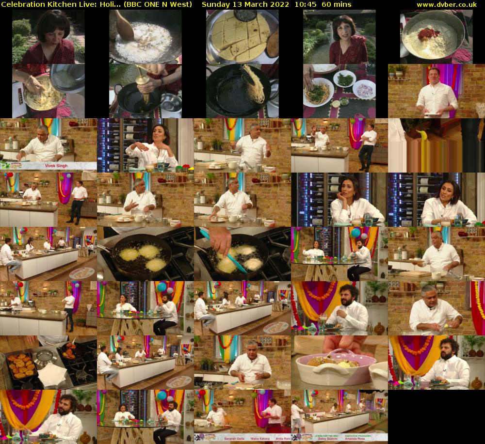 Celebration Kitchen Live: Holi... (BBC ONE N West) Sunday 13 March 2022 10:45 - 11:45