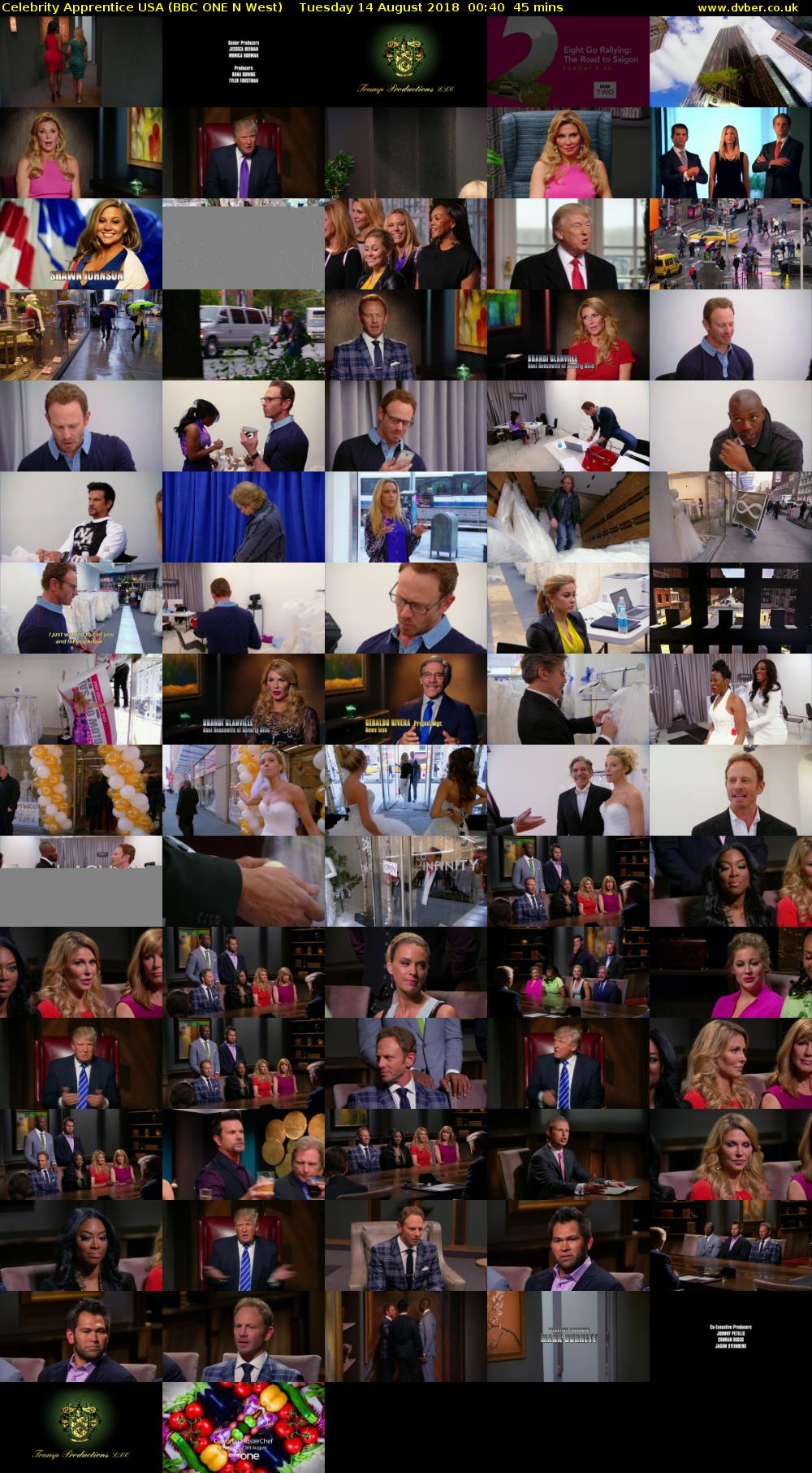Celebrity Apprentice USA (BBC ONE N West) Tuesday 14 August 2018 00:40 - 01:25
