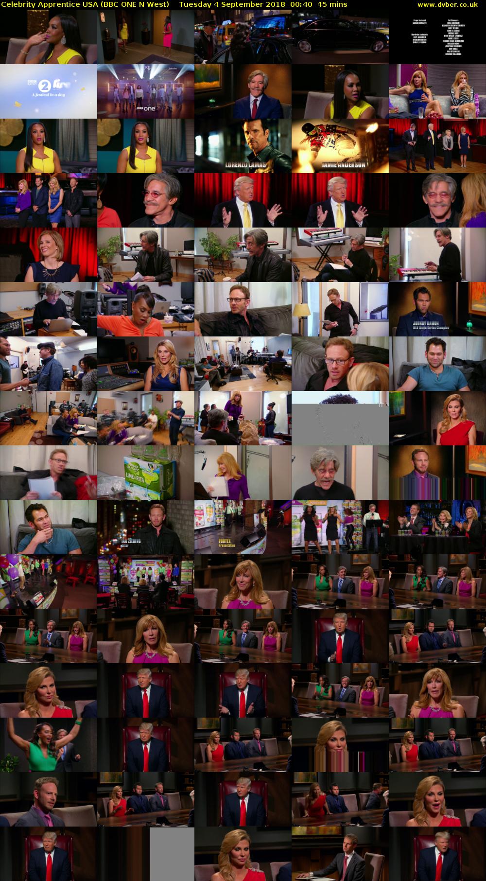 Celebrity Apprentice USA (BBC ONE N West) Tuesday 4 September 2018 00:40 - 01:25