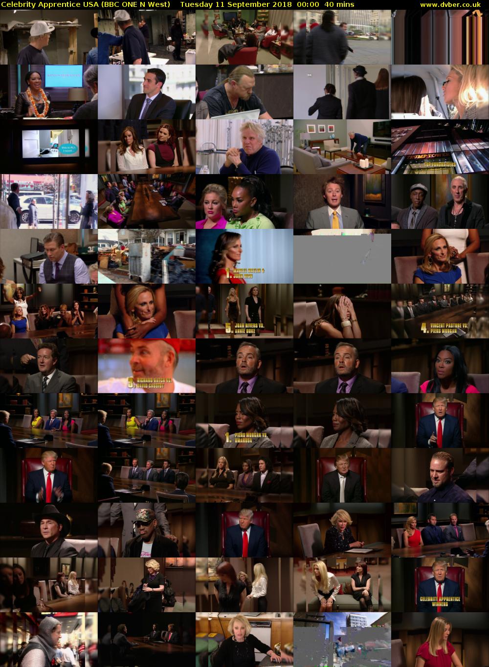 Celebrity Apprentice USA (BBC ONE N West) Tuesday 11 September 2018 00:00 - 00:40