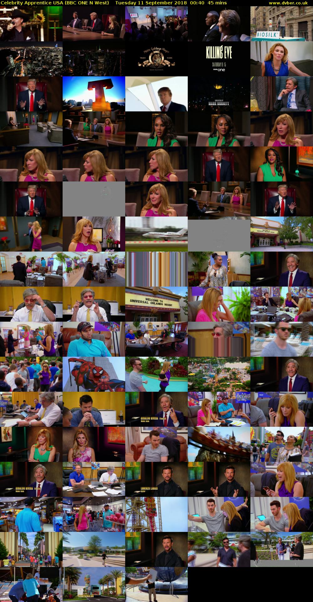 Celebrity Apprentice USA (BBC ONE N West) Tuesday 11 September 2018 00:40 - 01:25
