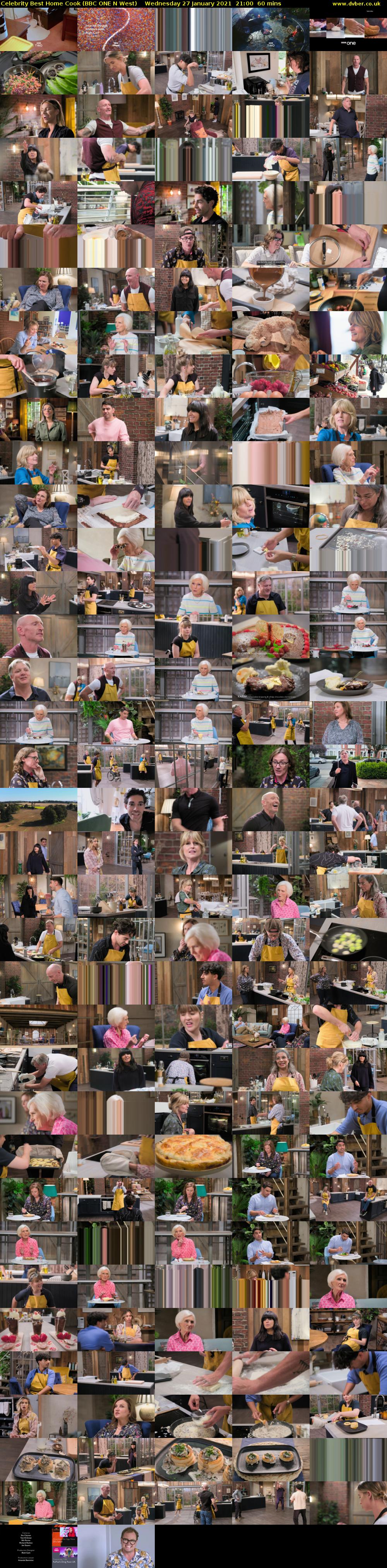 Celebrity Best Home Cook (BBC ONE N West) Wednesday 27 January 2021 21:00 - 22:00