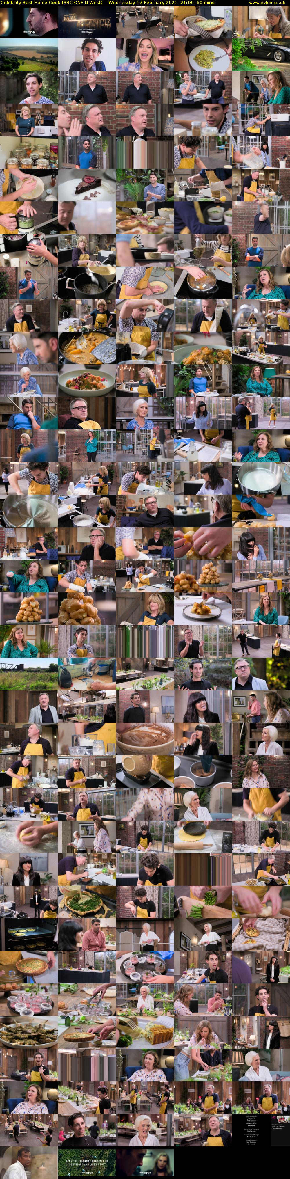 Celebrity Best Home Cook (BBC ONE N West) Wednesday 17 February 2021 21:00 - 22:00