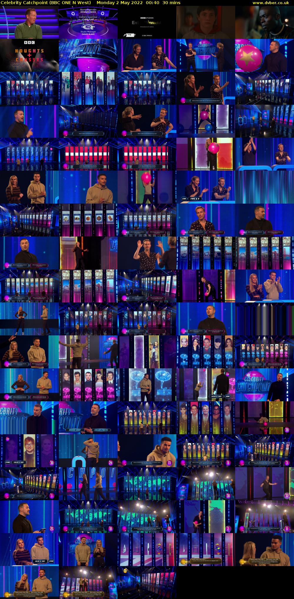 Celebrity Catchpoint (BBC ONE N West) Monday 2 May 2022 00:40 - 01:10