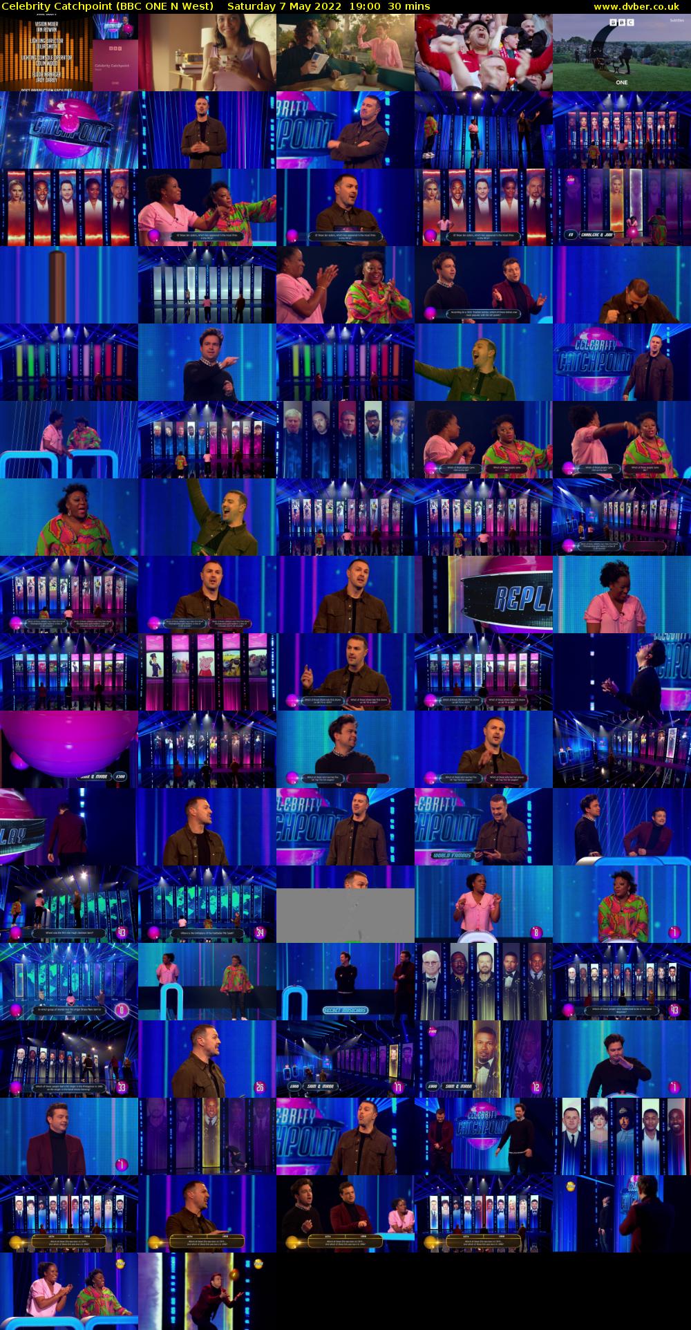 Celebrity Catchpoint (BBC ONE N West) Saturday 7 May 2022 19:00 - 19:30