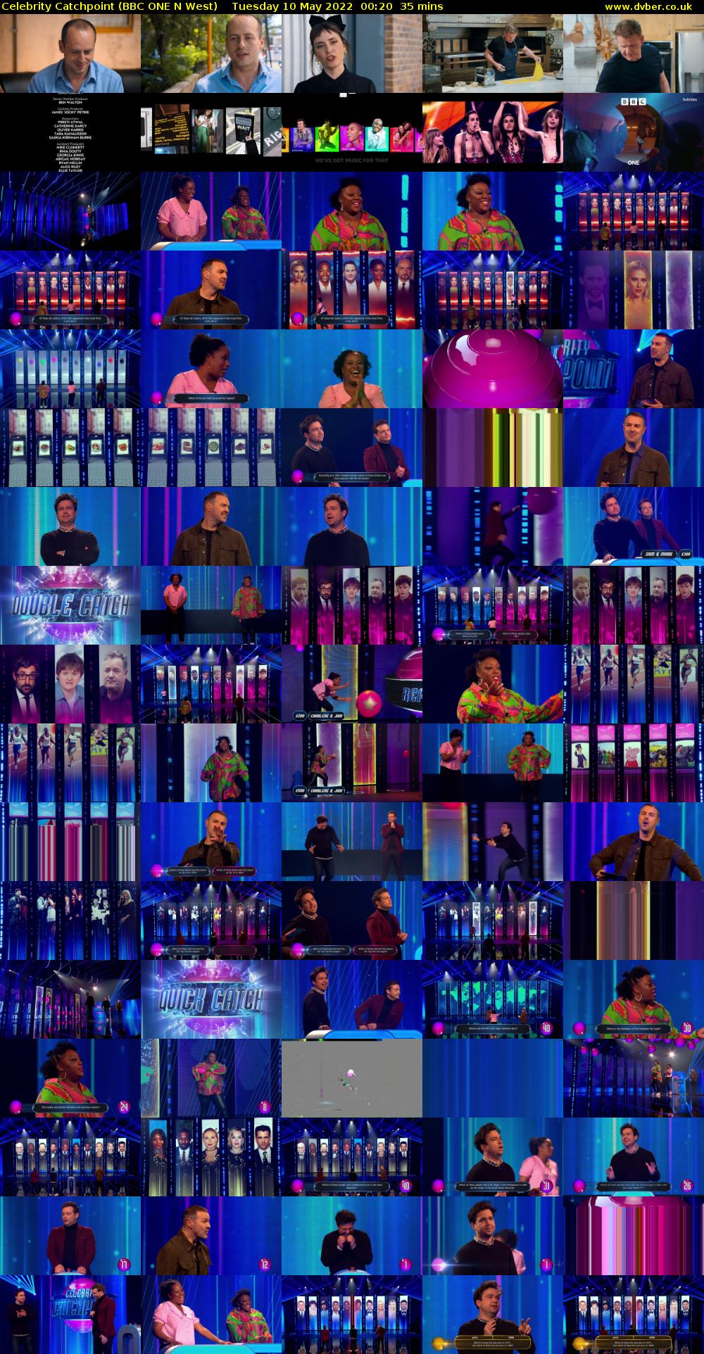 Celebrity Catchpoint (BBC ONE N West) Tuesday 10 May 2022 00:20 - 00:55