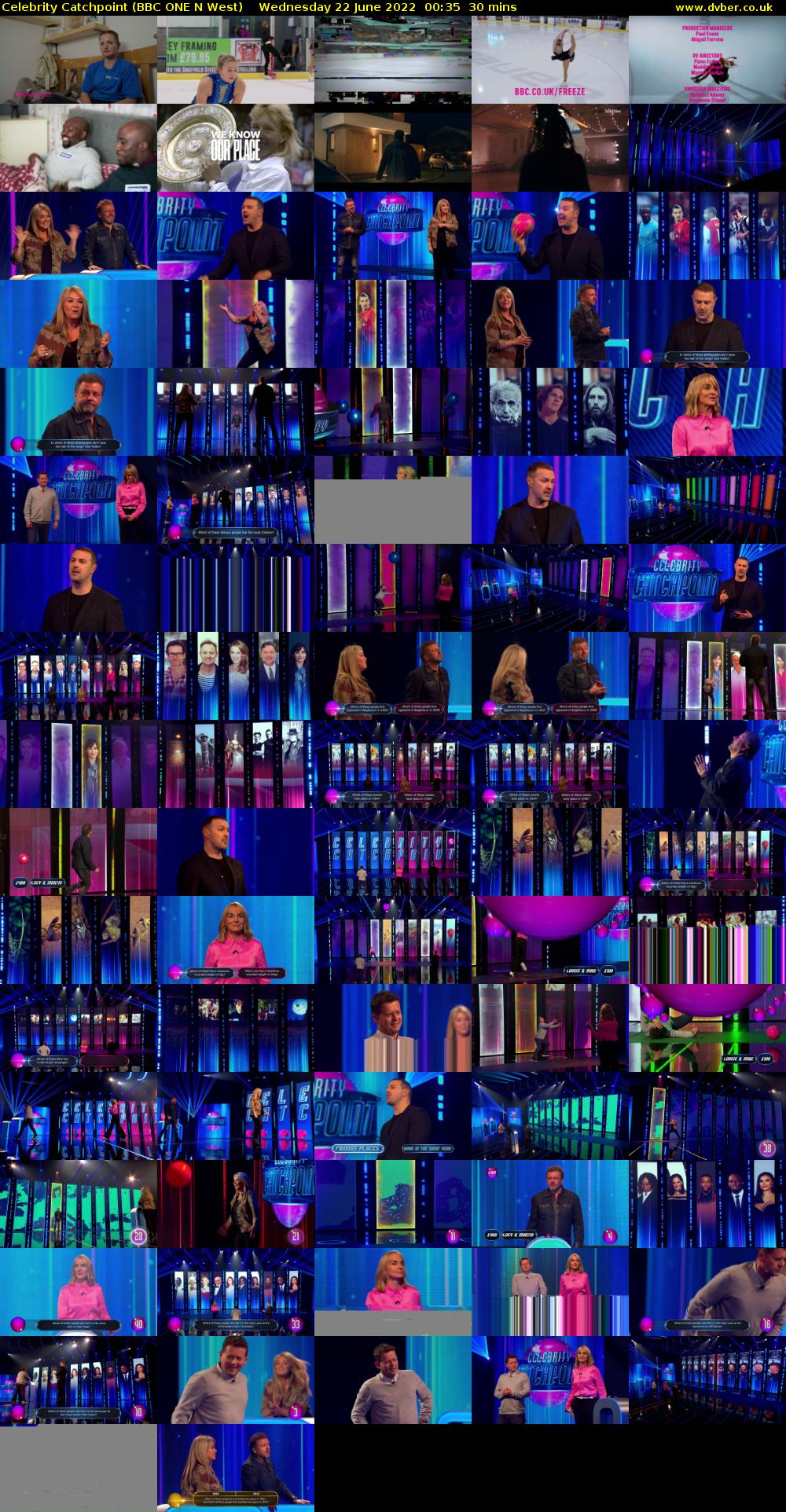 Celebrity Catchpoint (BBC ONE N West) Wednesday 22 June 2022 00:35 - 01:05