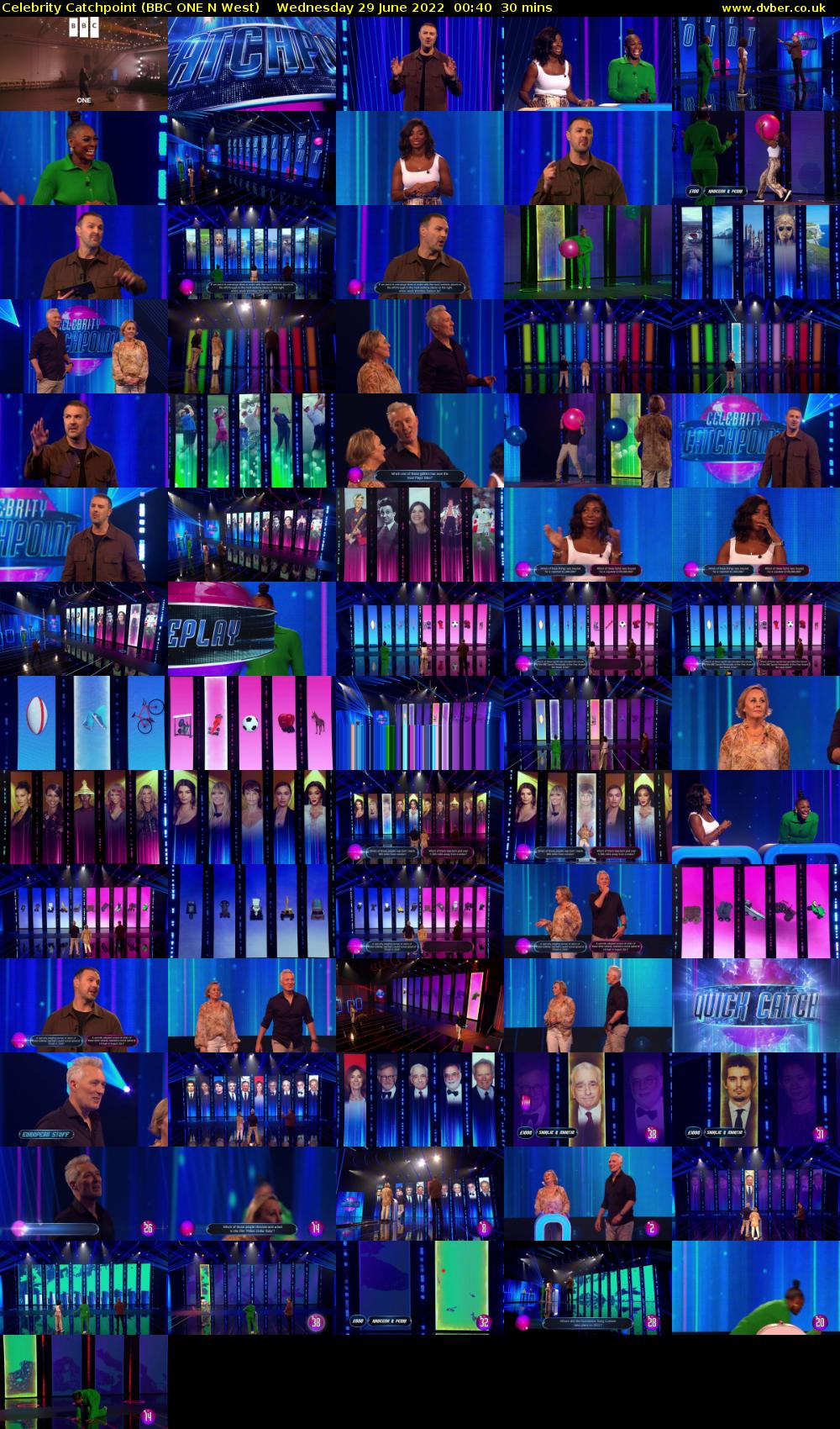 Celebrity Catchpoint (BBC ONE N West) Wednesday 29 June 2022 00:40 - 01:10