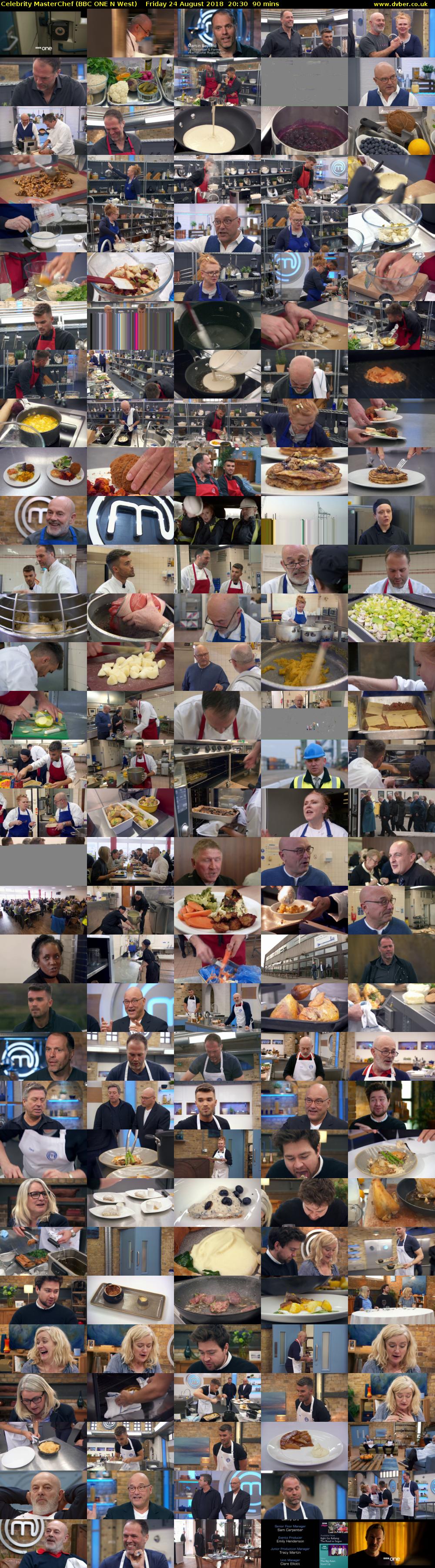 Celebrity MasterChef (BBC ONE N West) Friday 24 August 2018 20:30 - 22:00