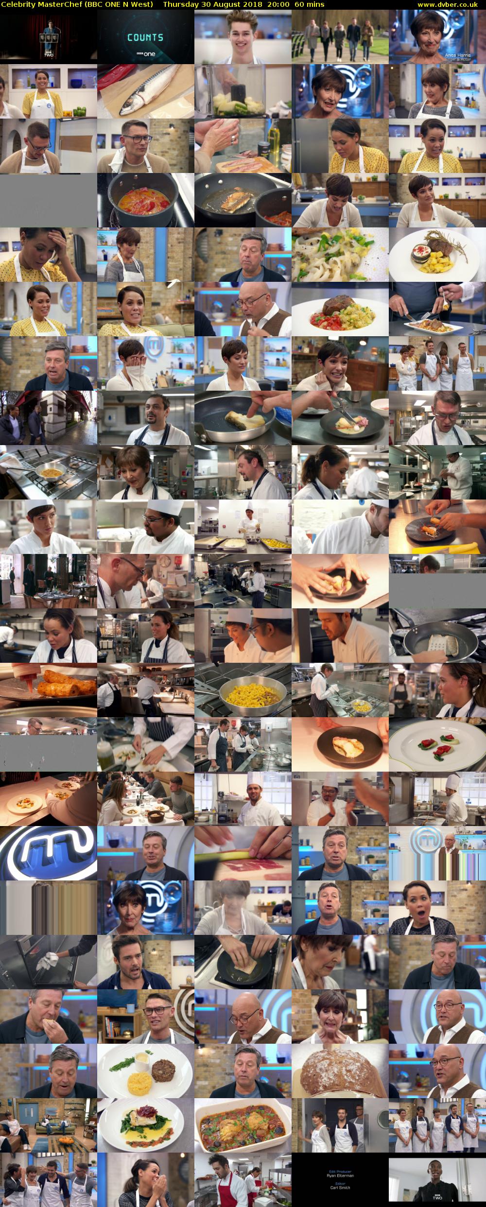 Celebrity MasterChef (BBC ONE N West) Thursday 30 August 2018 20:00 - 21:00
