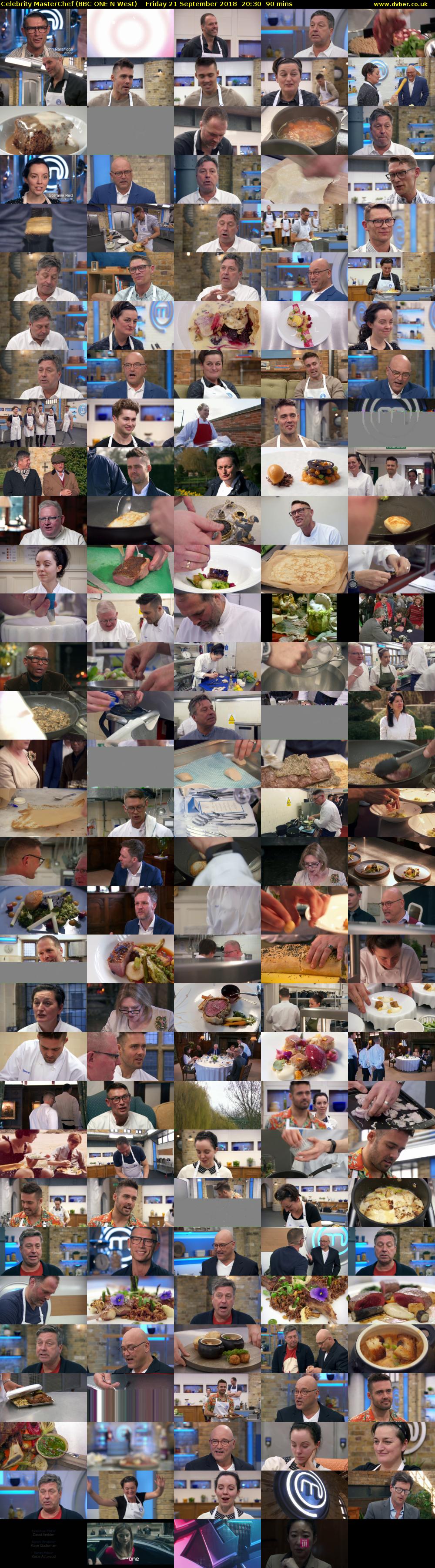 Celebrity MasterChef (BBC ONE N West) Friday 21 September 2018 20:30 - 22:00