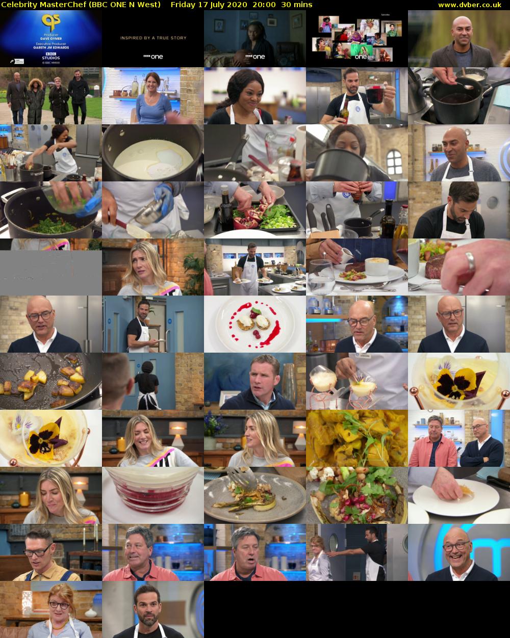 Celebrity MasterChef (BBC ONE N West) Friday 17 July 2020 20:00 - 20:30