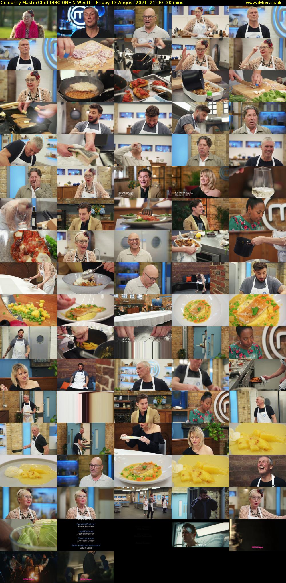 Celebrity MasterChef (BBC ONE N West) Friday 13 August 2021 21:00 - 21:30