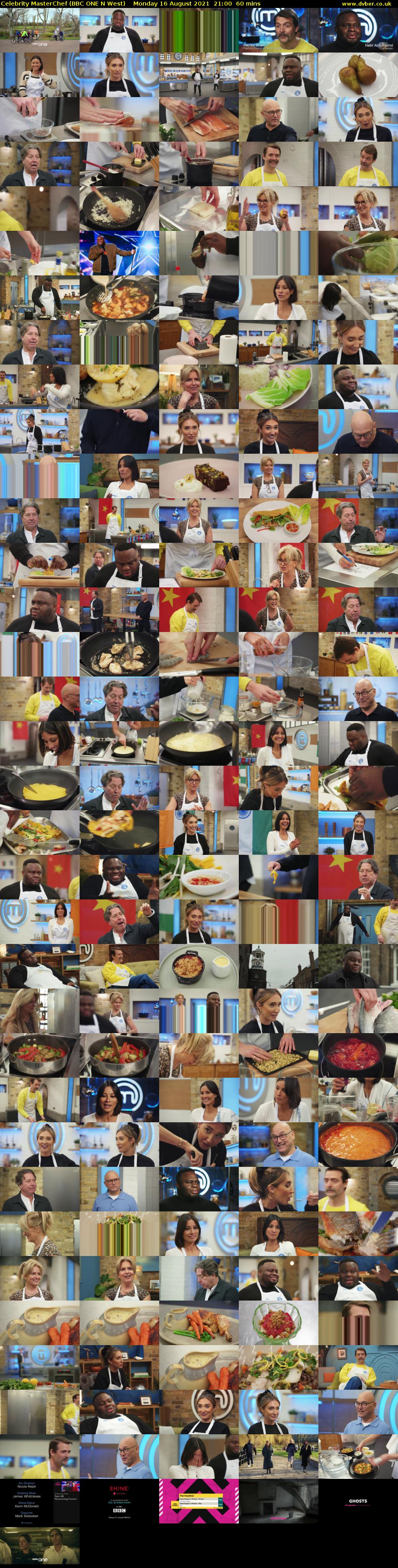 Celebrity MasterChef (BBC ONE N West) Monday 16 August 2021 21:00 - 22:00