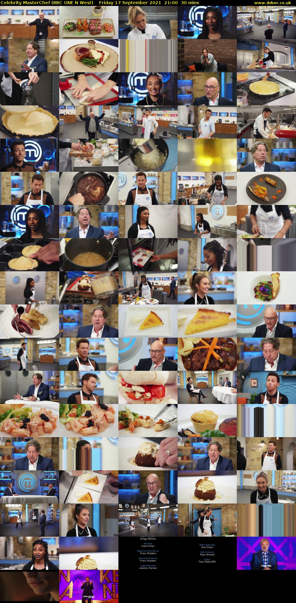 Celebrity MasterChef (BBC ONE N West) Friday 17 September 2021 21:00 - 21:30