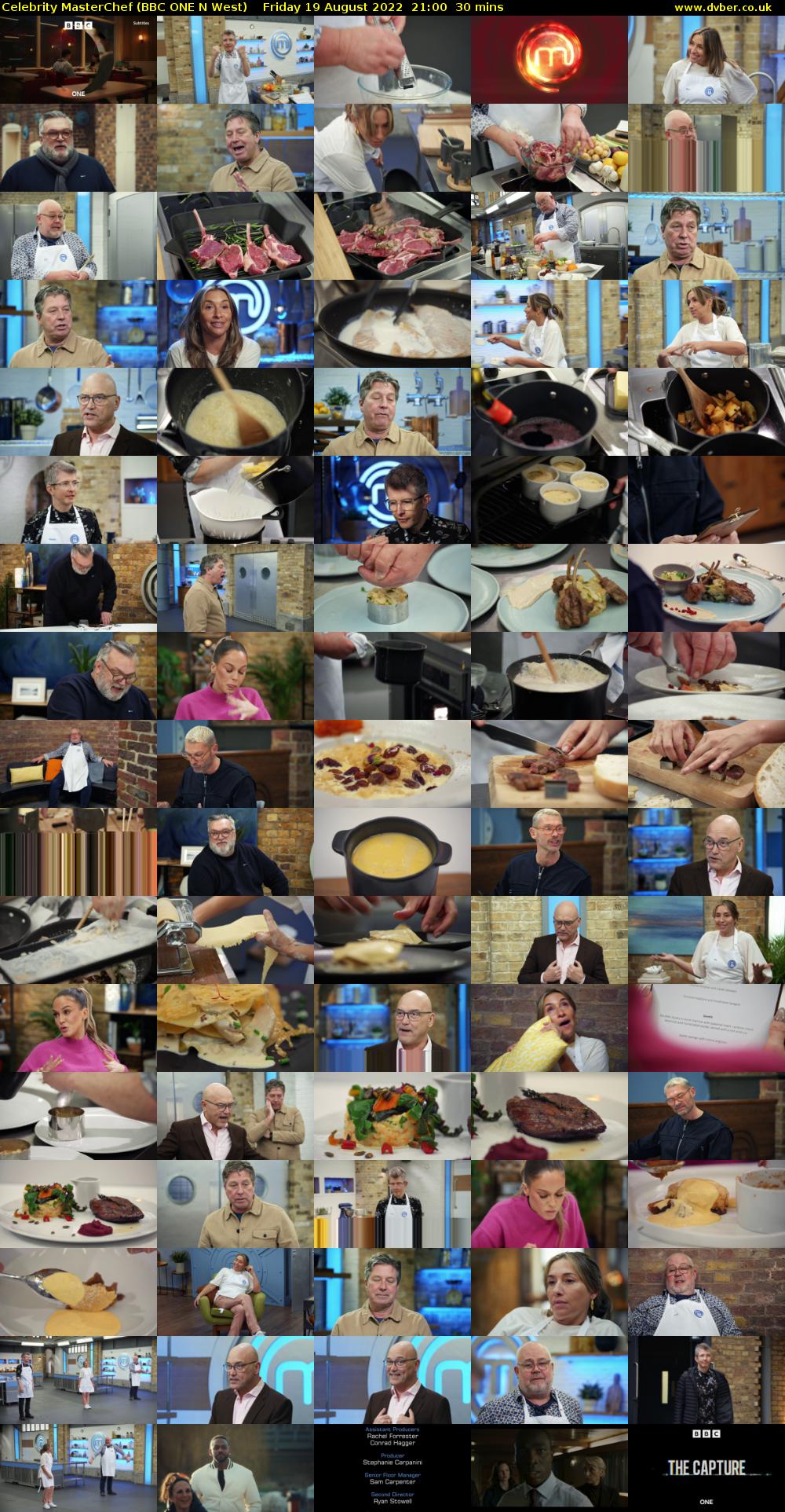 Celebrity MasterChef (BBC ONE N West) Friday 19 August 2022 21:00 - 21:30