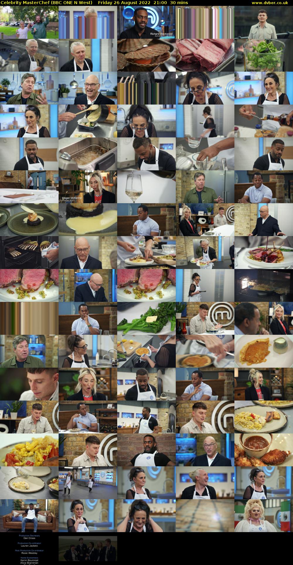 Celebrity MasterChef (BBC ONE N West) Friday 26 August 2022 21:00 - 21:30