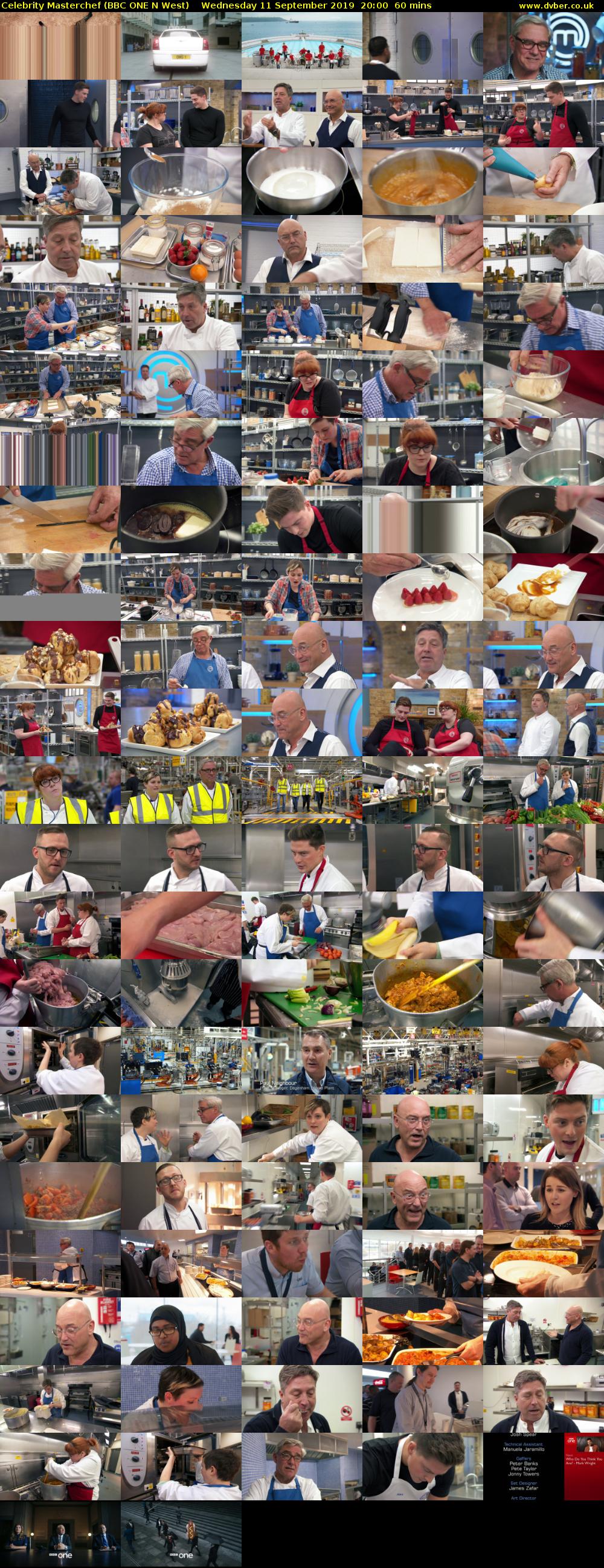 Celebrity Masterchef (BBC ONE N West) Wednesday 11 September 2019 20:00 - 21:00