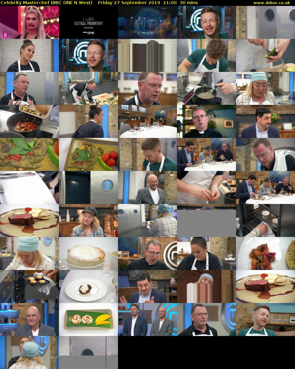 Celebrity Masterchef (BBC ONE N West) Friday 27 September 2019 21:00 - 21:30