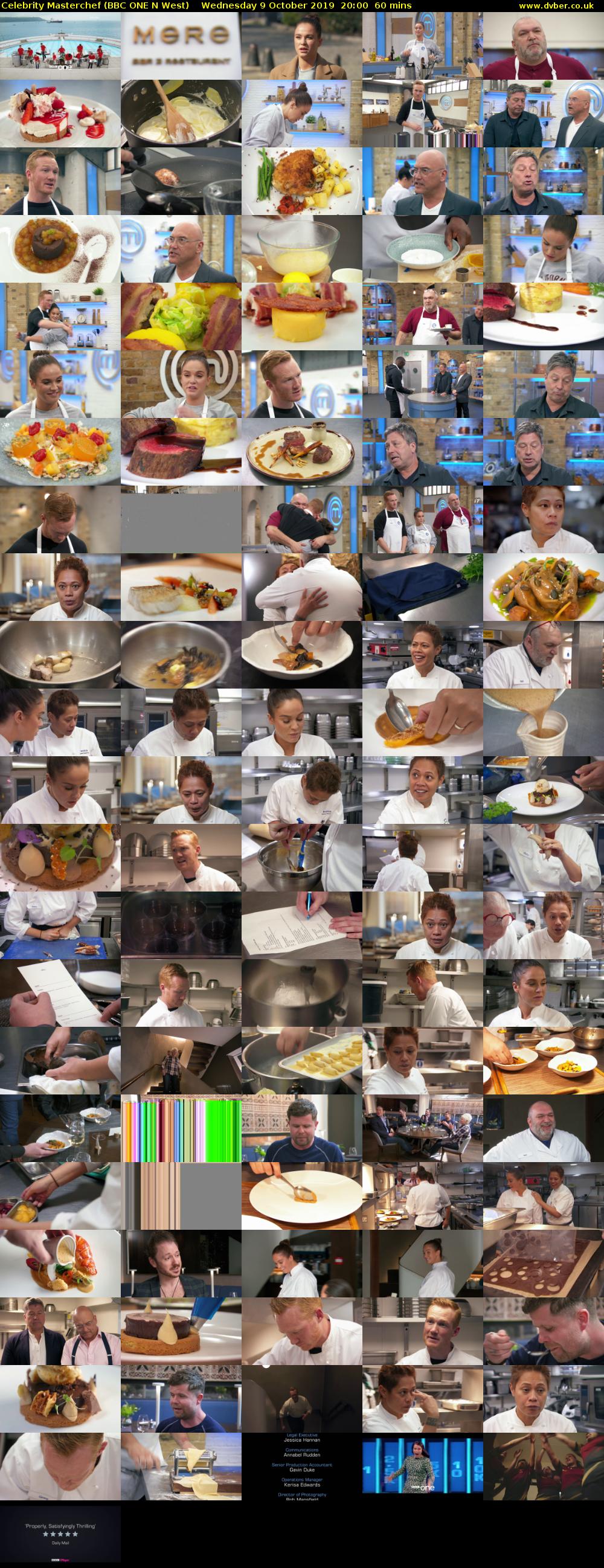 Celebrity Masterchef (BBC ONE N West) Wednesday 9 October 2019 20:00 - 21:00