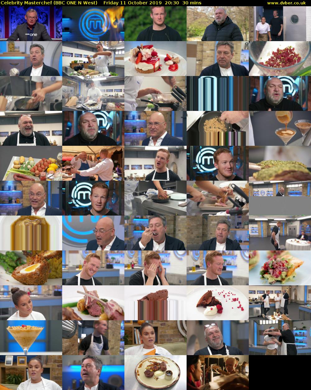 Celebrity Masterchef (BBC ONE N West) Friday 11 October 2019 20:30 - 21:00