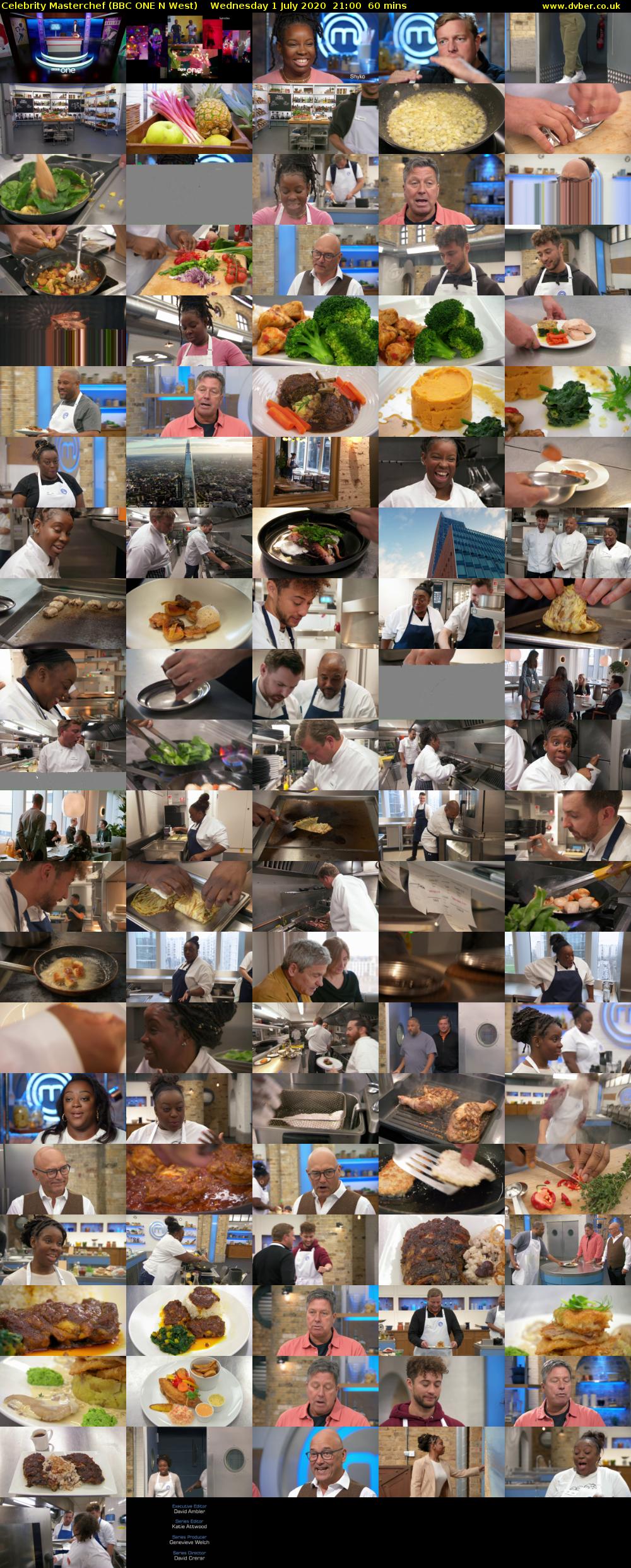Celebrity Masterchef (BBC ONE N West) Wednesday 1 July 2020 21:00 - 22:00