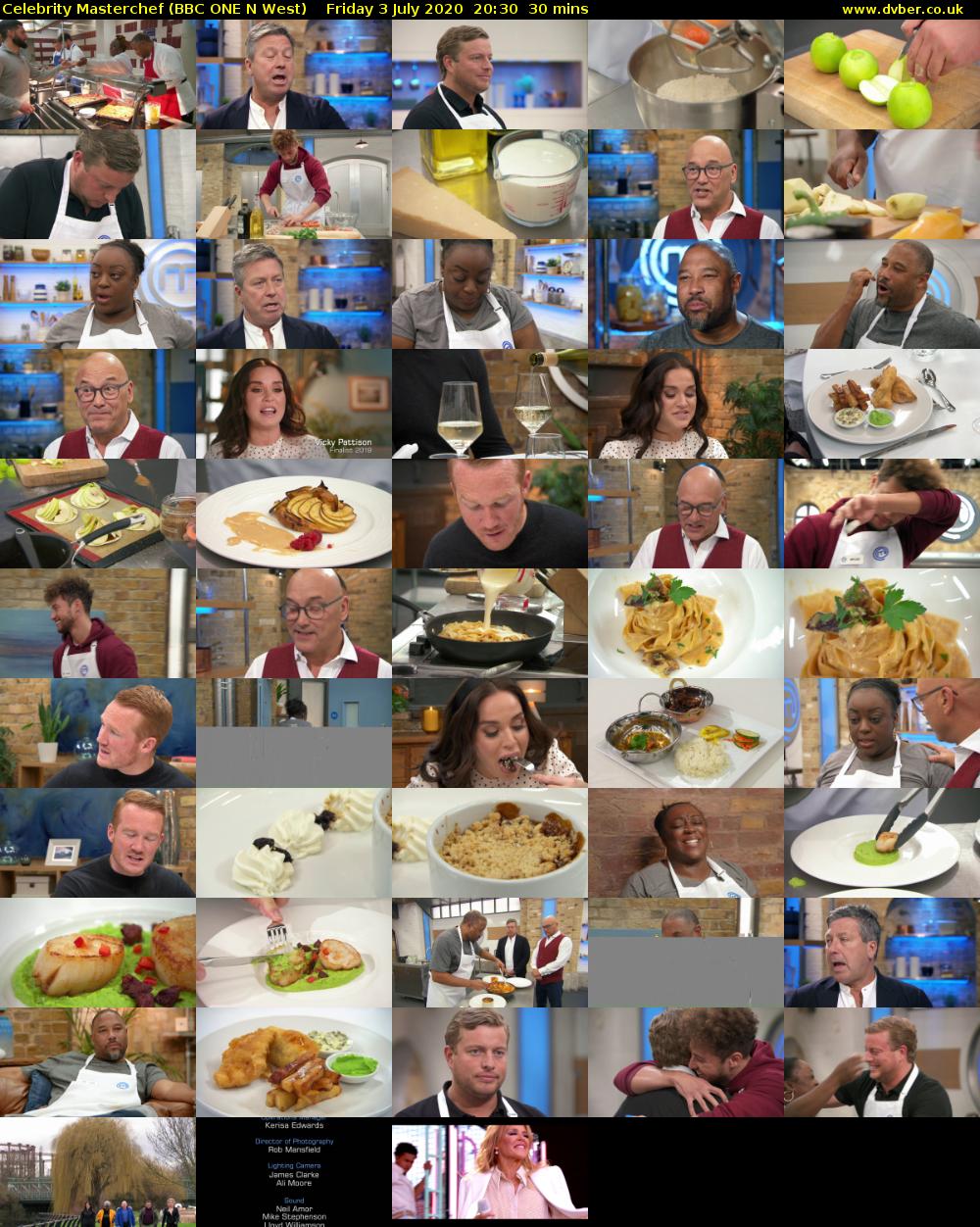 Celebrity Masterchef (BBC ONE N West) Friday 3 July 2020 20:30 - 21:00
