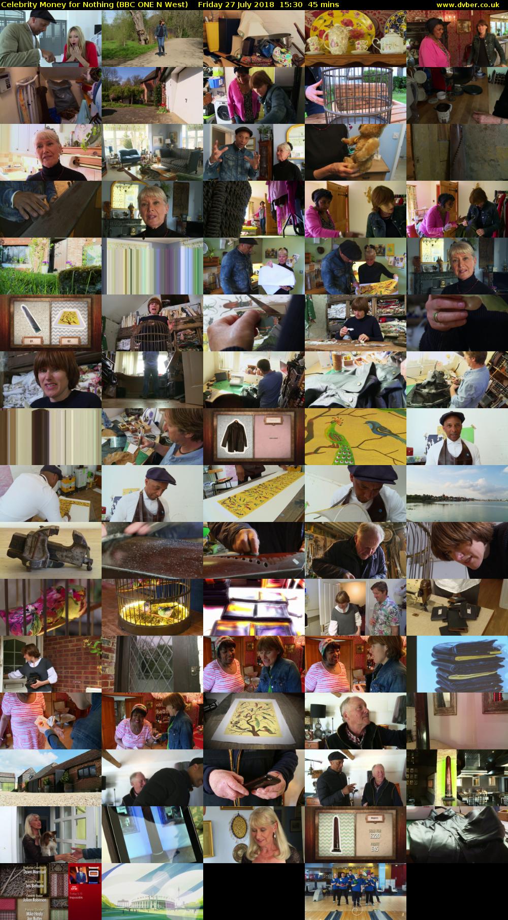 Celebrity Money for Nothing (BBC ONE N West) Friday 27 July 2018 15:30 - 16:15