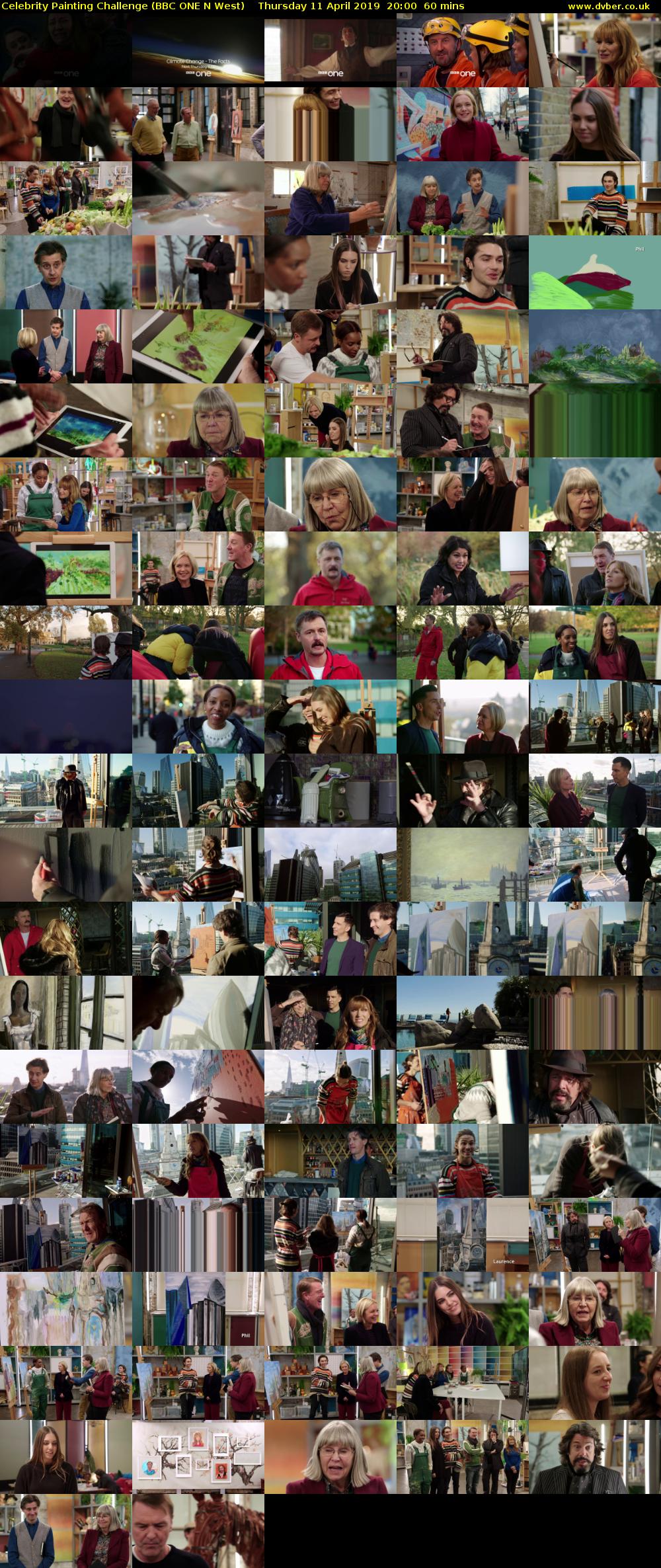 Celebrity Painting Challenge (BBC ONE N West) Thursday 11 April 2019 20:00 - 21:00