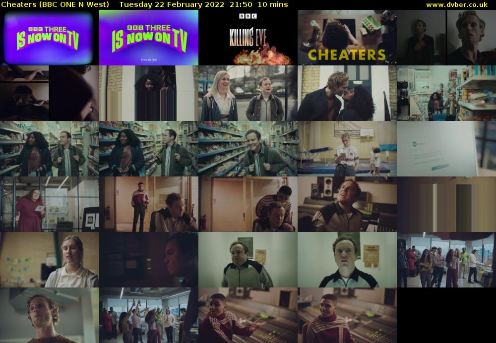 Cheaters (BBC ONE N West) Tuesday 22 February 2022 21:50 - 22:00