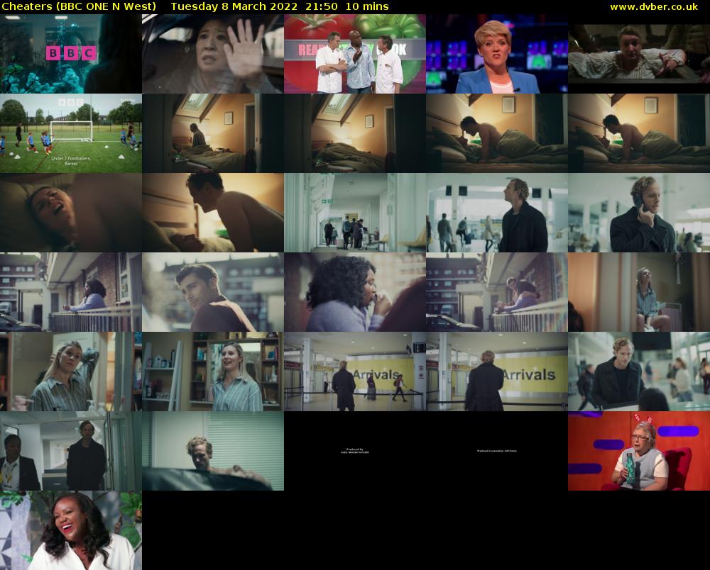Cheaters (BBC ONE N West) Tuesday 8 March 2022 21:50 - 22:00