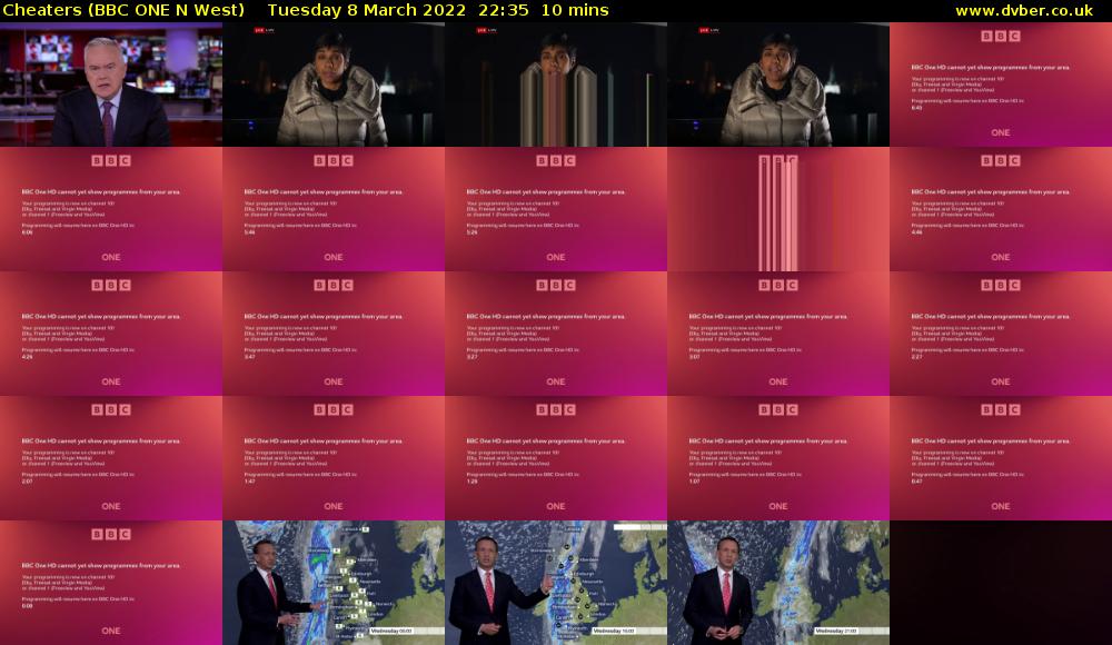 Cheaters (BBC ONE N West) Tuesday 8 March 2022 22:35 - 22:45