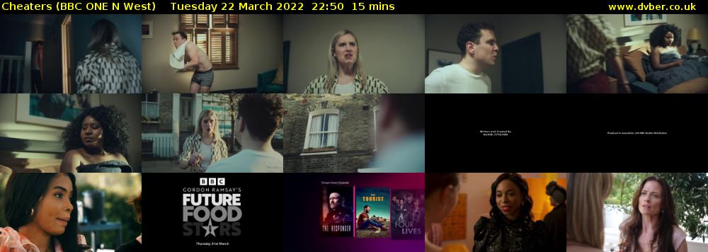 Cheaters (BBC ONE N West) Tuesday 22 March 2022 22:50 - 23:05