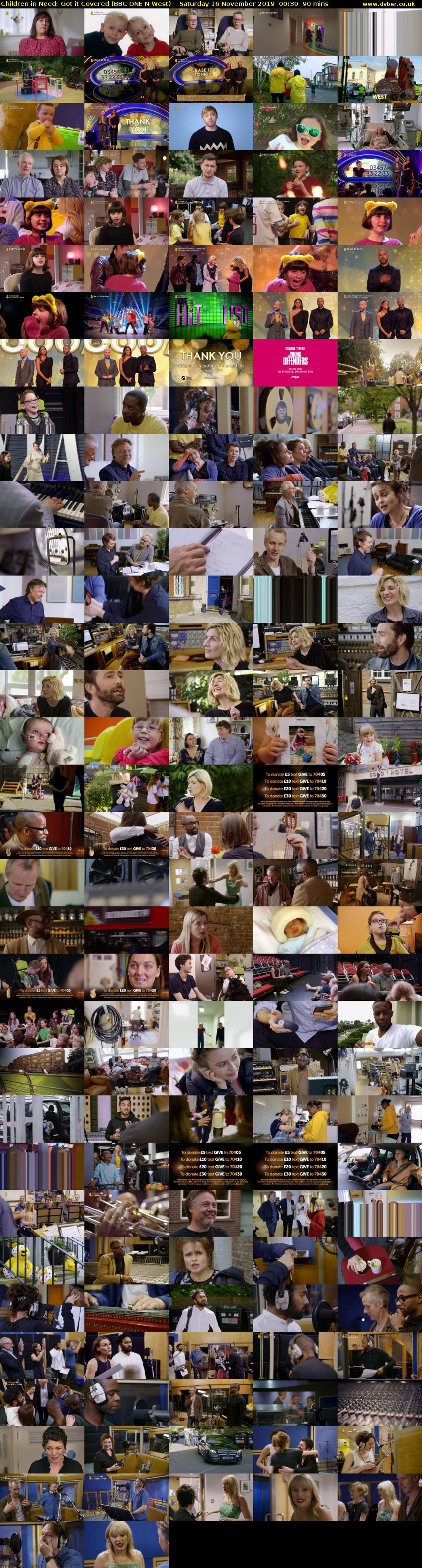 Children in Need: Got it Covered (BBC ONE N West) Saturday 16 November 2019 00:30 - 02:00