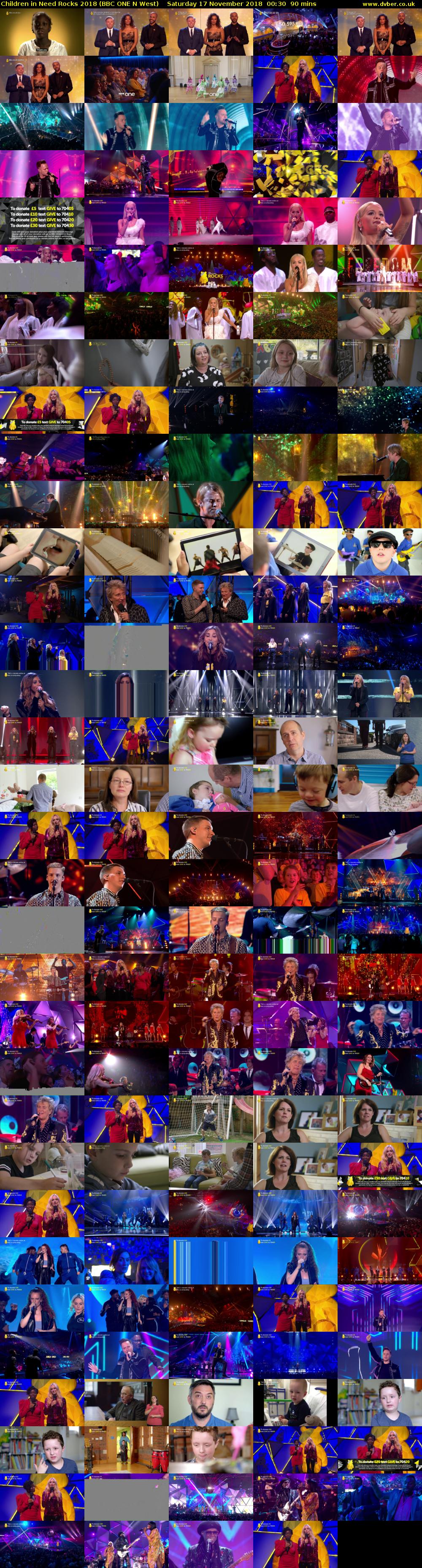 Children in Need Rocks 2018 (BBC ONE N West) Saturday 17 November 2018 00:30 - 02:00