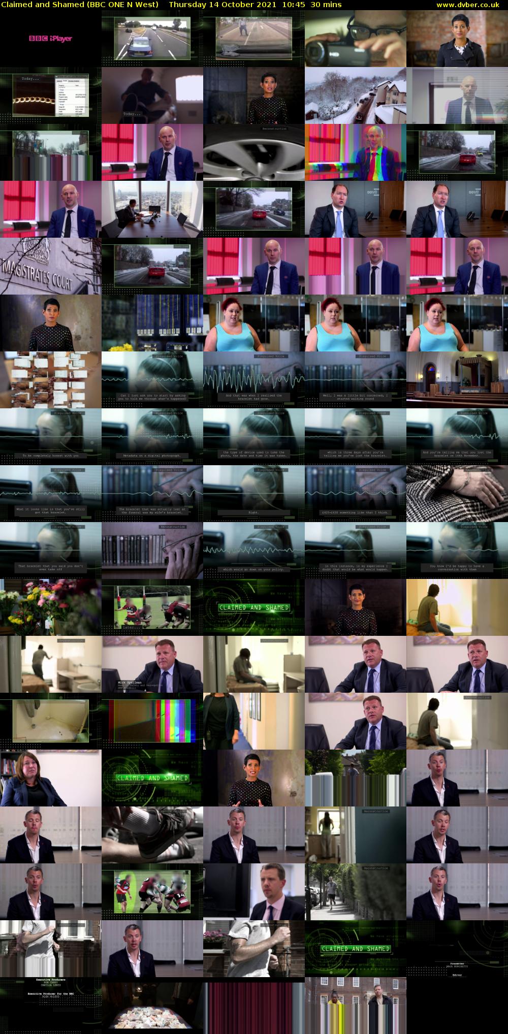 Claimed and Shamed (BBC ONE N West) Thursday 14 October 2021 10:45 - 11:15