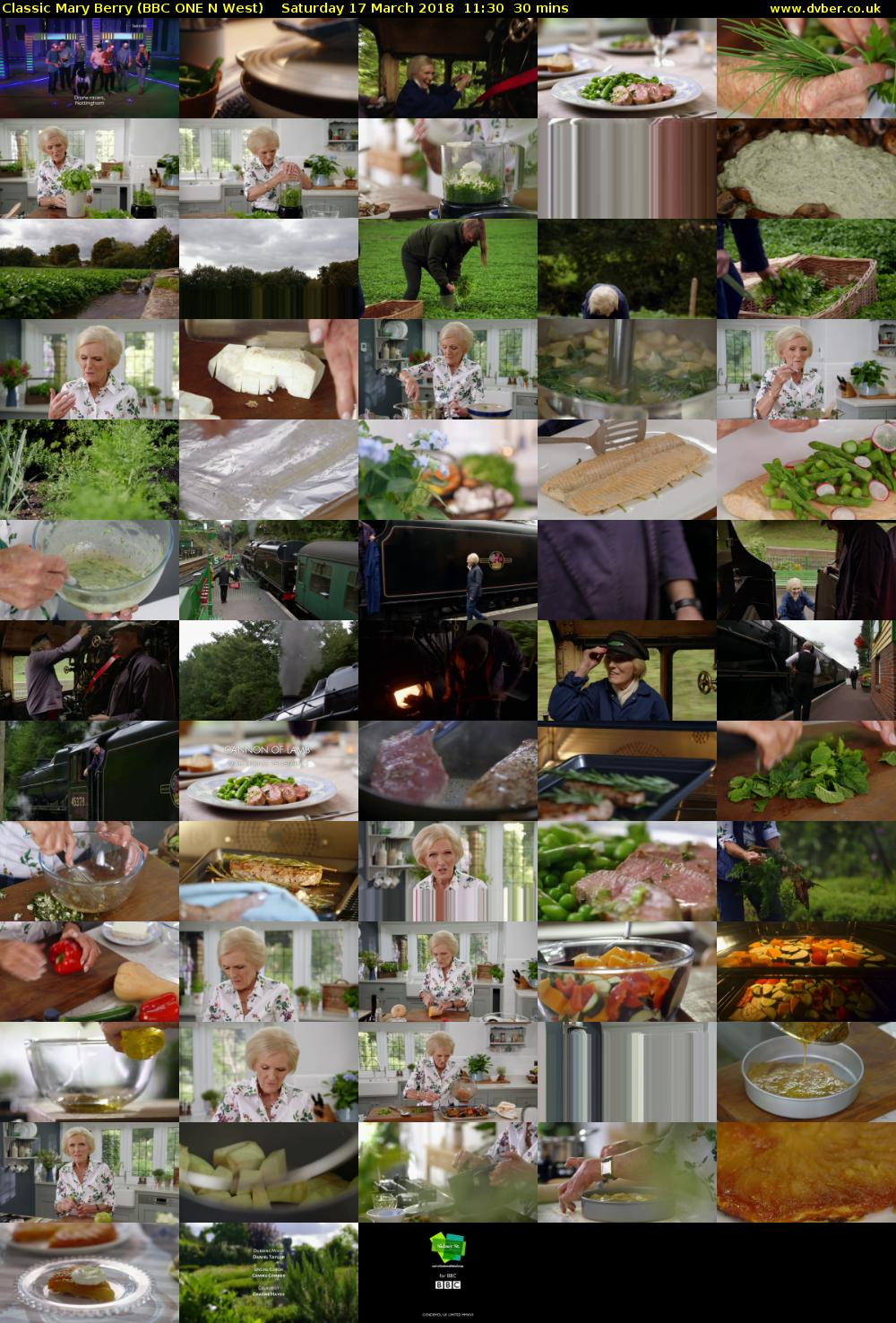 Classic Mary Berry (BBC ONE N West) Saturday 17 March 2018 11:30 - 12:00