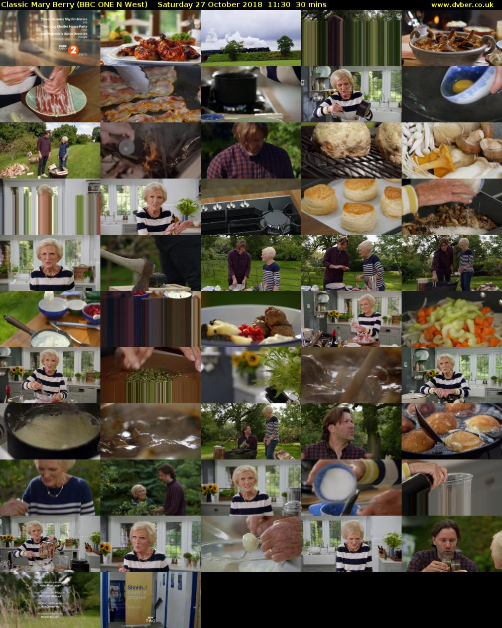 Classic Mary Berry (BBC ONE N West) Saturday 27 October 2018 11:30 - 12:00