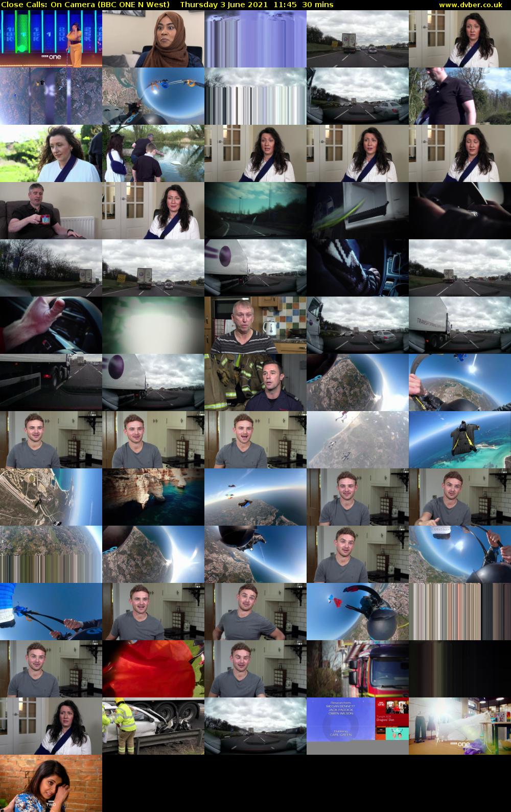 Close Calls: On Camera (BBC ONE N West) Thursday 3 June 2021 11:45 - 12:15
