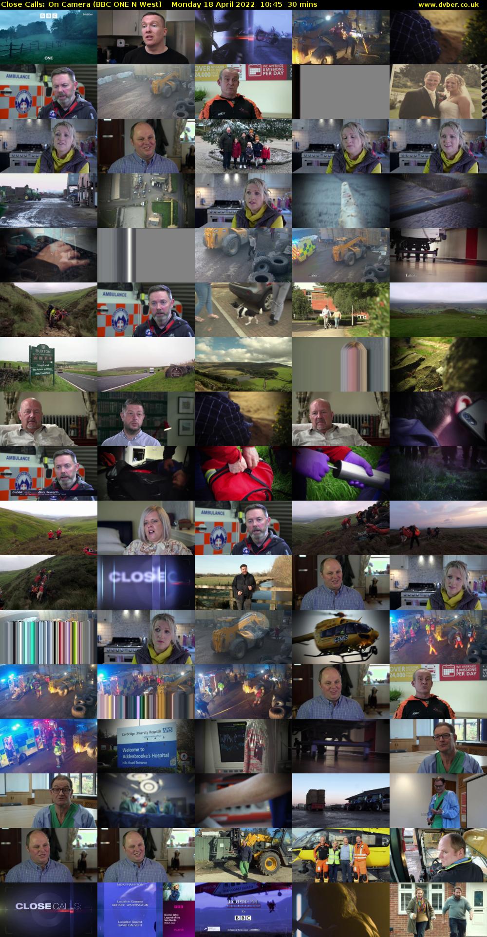 Close Calls: On Camera (BBC ONE N West) Monday 18 April 2022 10:45 - 11:15