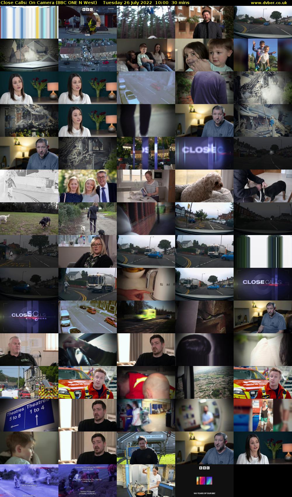 Close Calls: On Camera (BBC ONE N West) Tuesday 26 July 2022 10:00 - 10:30